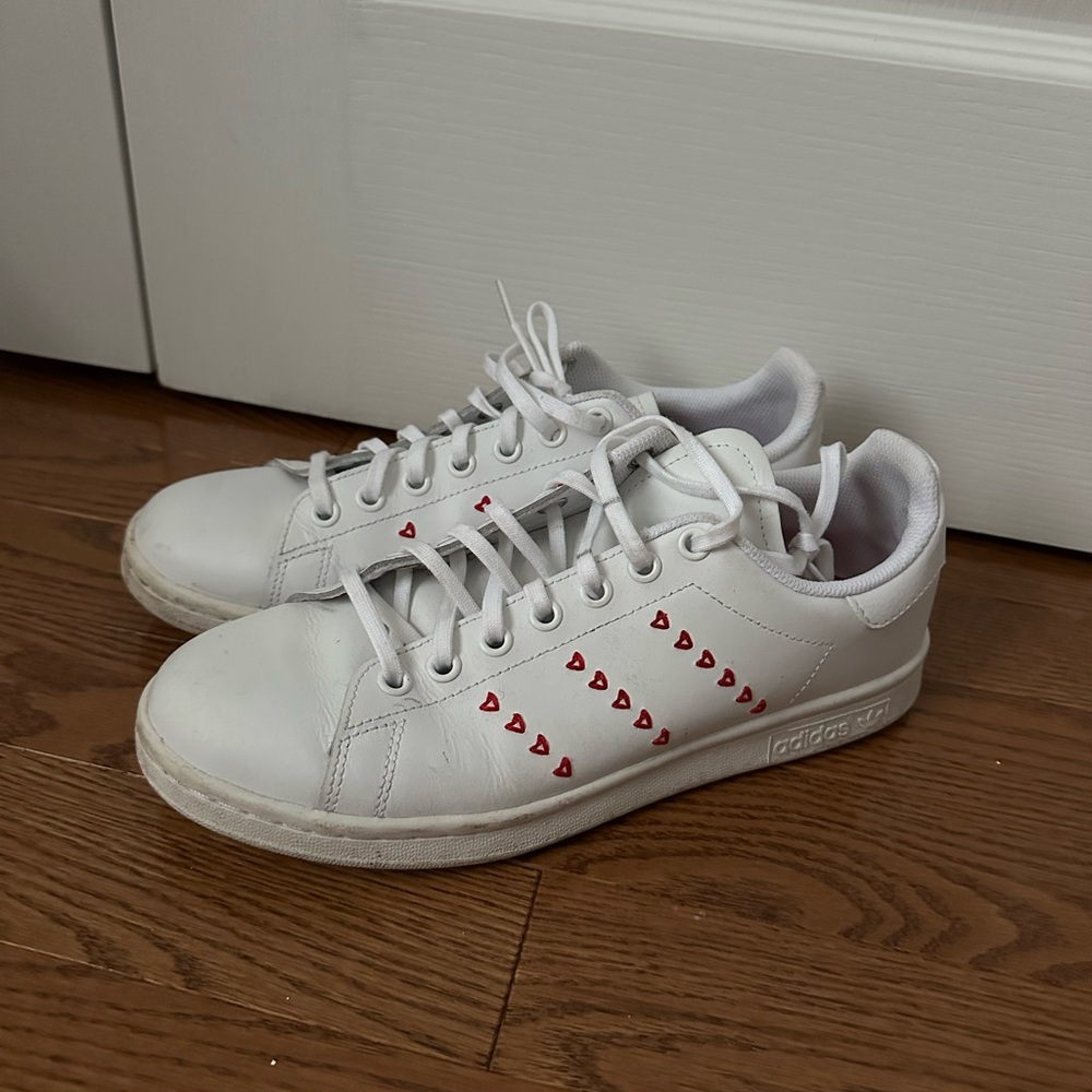 Adidas Stan Smith with Red Heart Accents